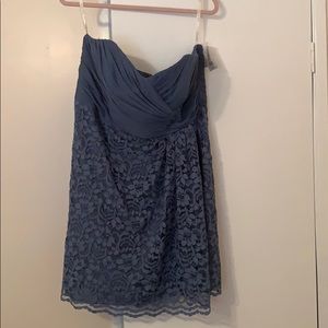 Blue lace bridesmaid dress